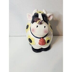 Bico Daisy Cow With Butterfly On Her Nose Cookie Jar